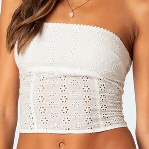 edikted white Lemon Lacey Cotton Corset size small